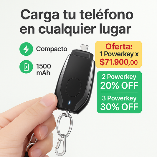 OFERTA DESTACADA - POWERKEY|Tu batería de emergencia siempre contigo. Llévalo como un llavero. Úsalo como un salvavidas.